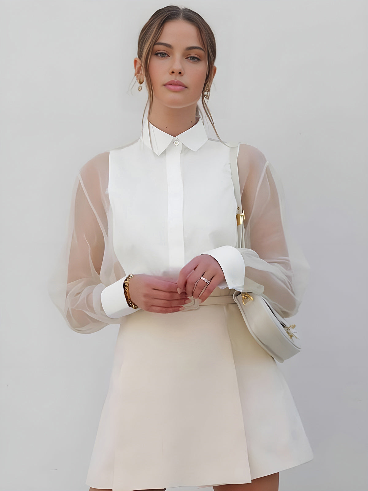 Sheer Sleeve Blouse