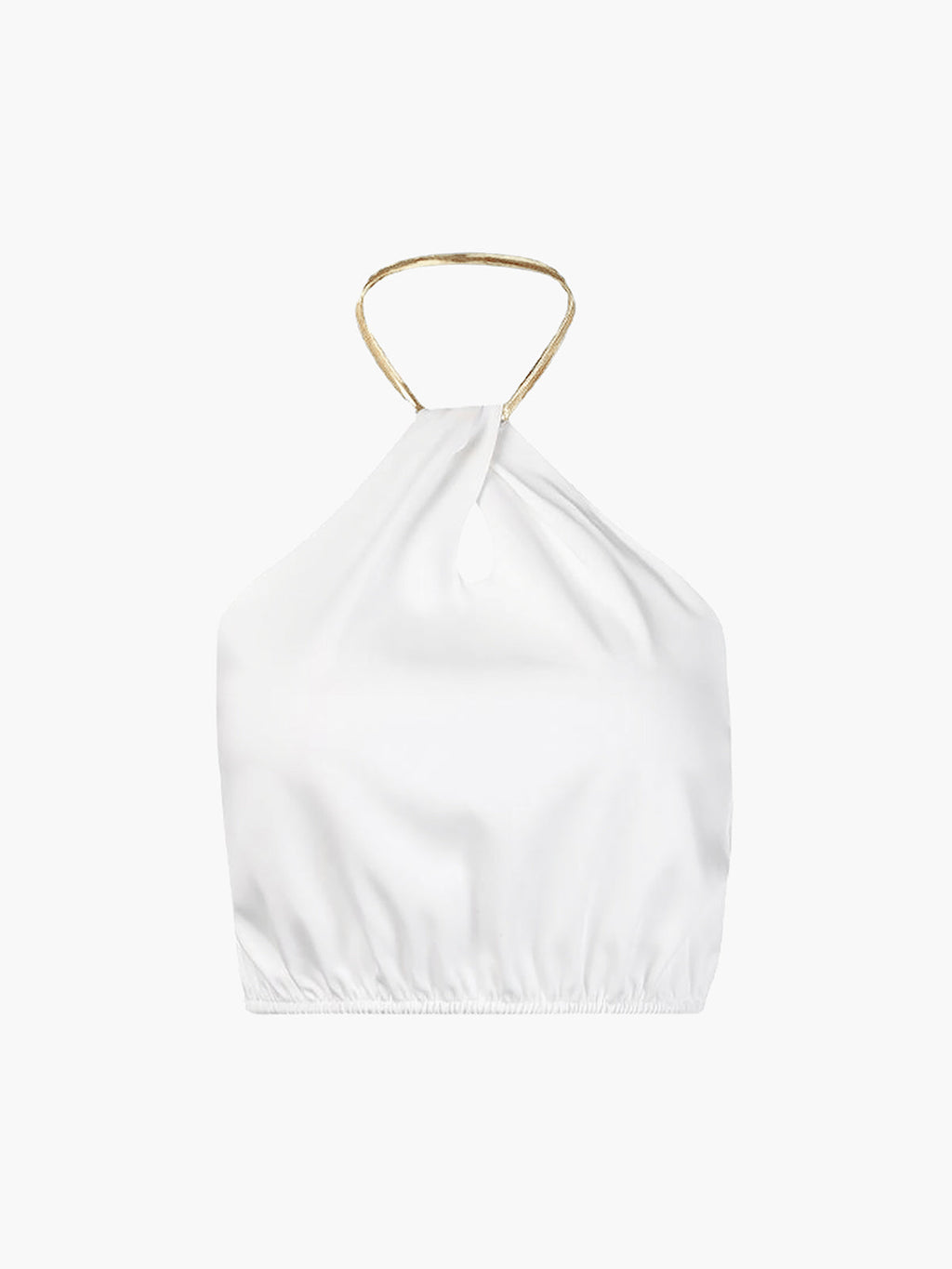 Summer White Halter Crop Top
