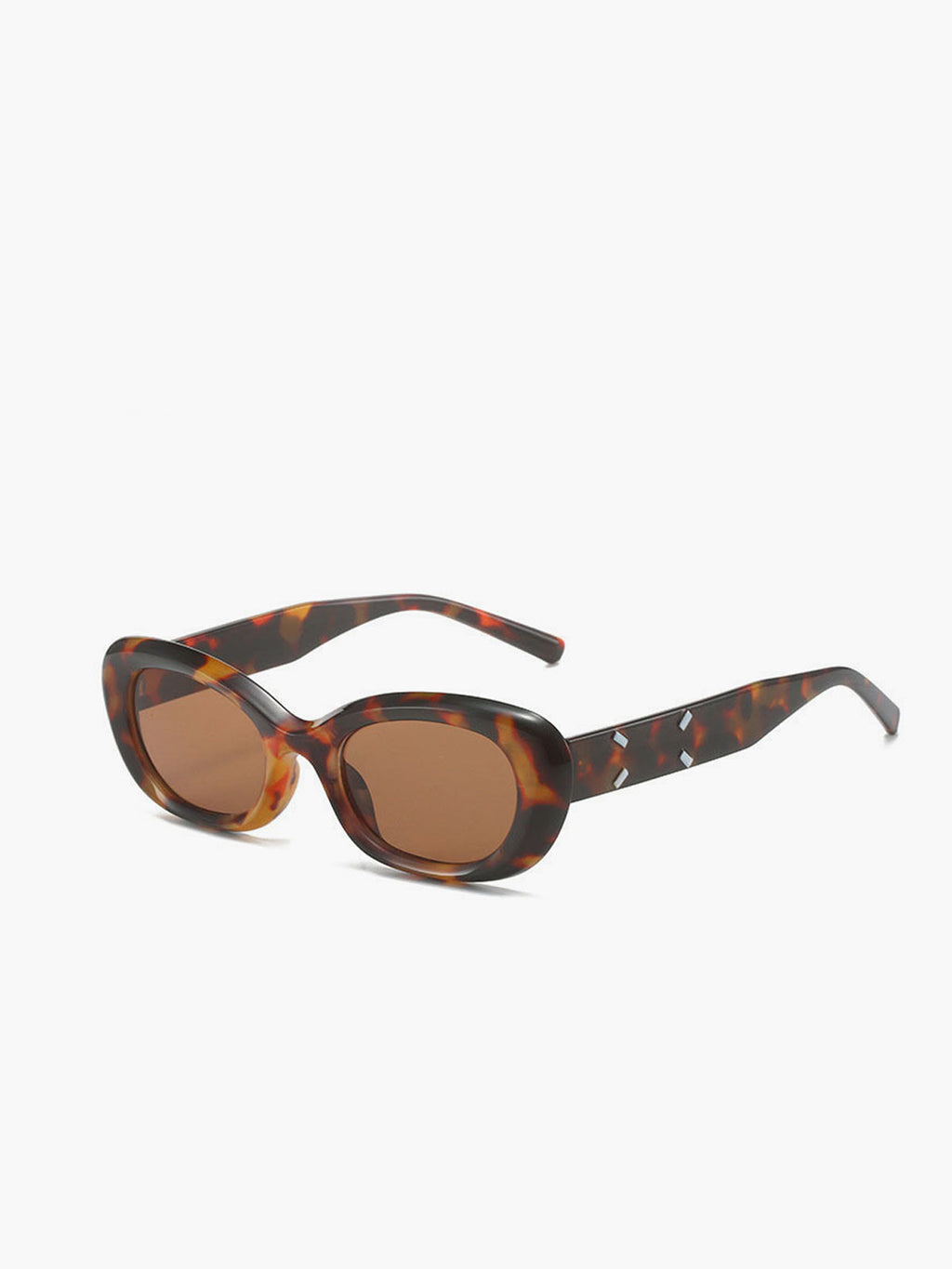 Retro Tortoise Shell Oval Sunglasses