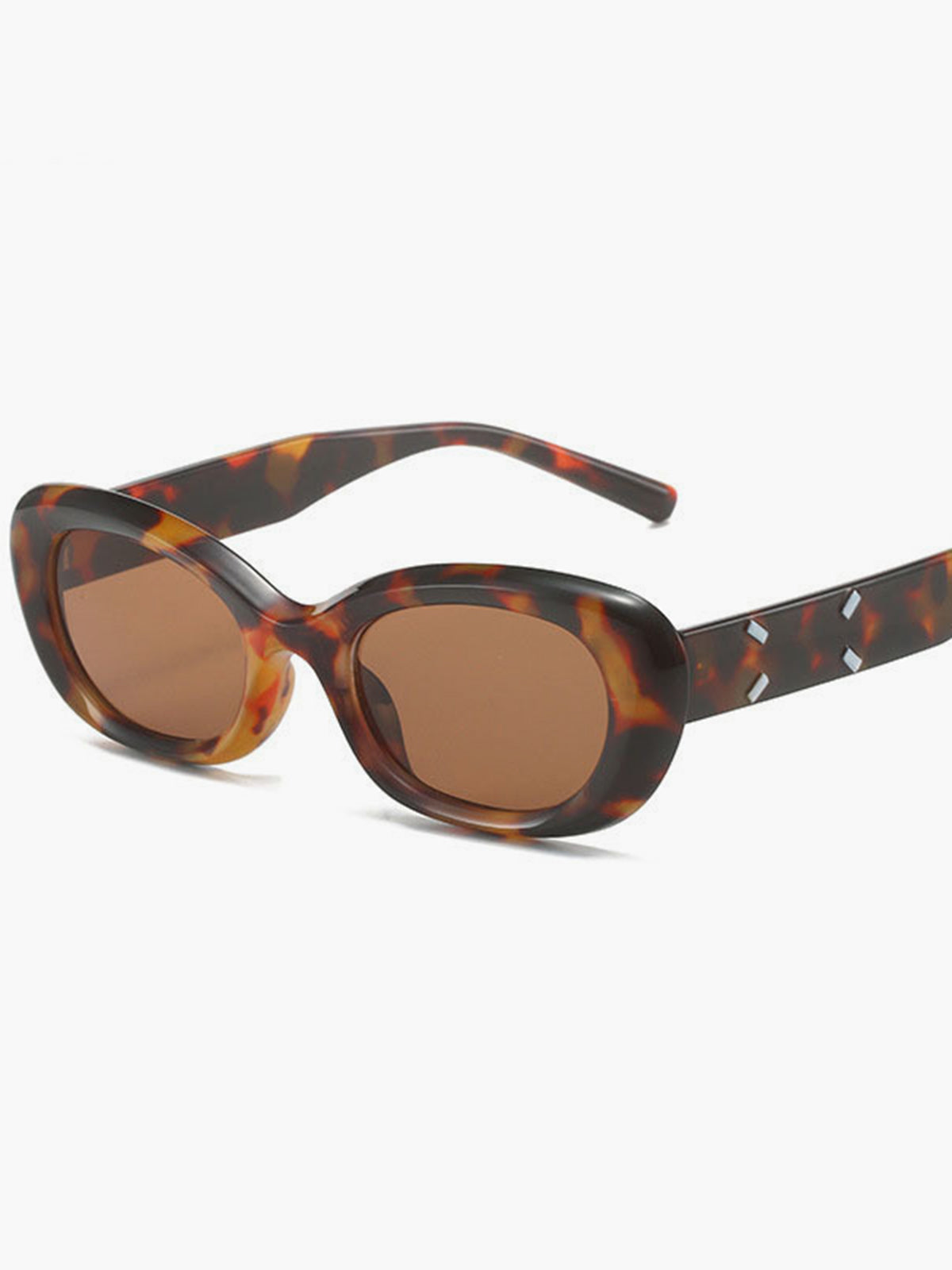 Retro Tortoise Shell Oval Sunglasses