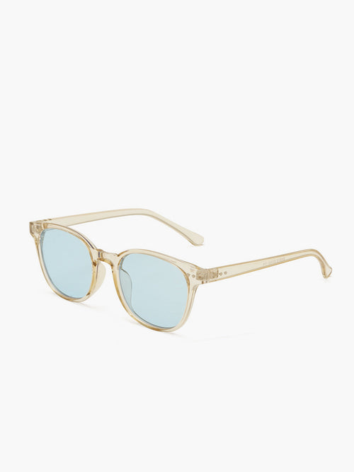 Clear Frame Blue Lens Sunglasses