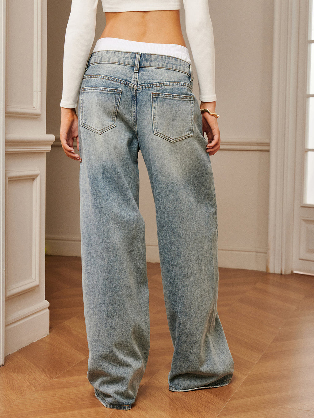 Light Blue Wide-Leg Jeans