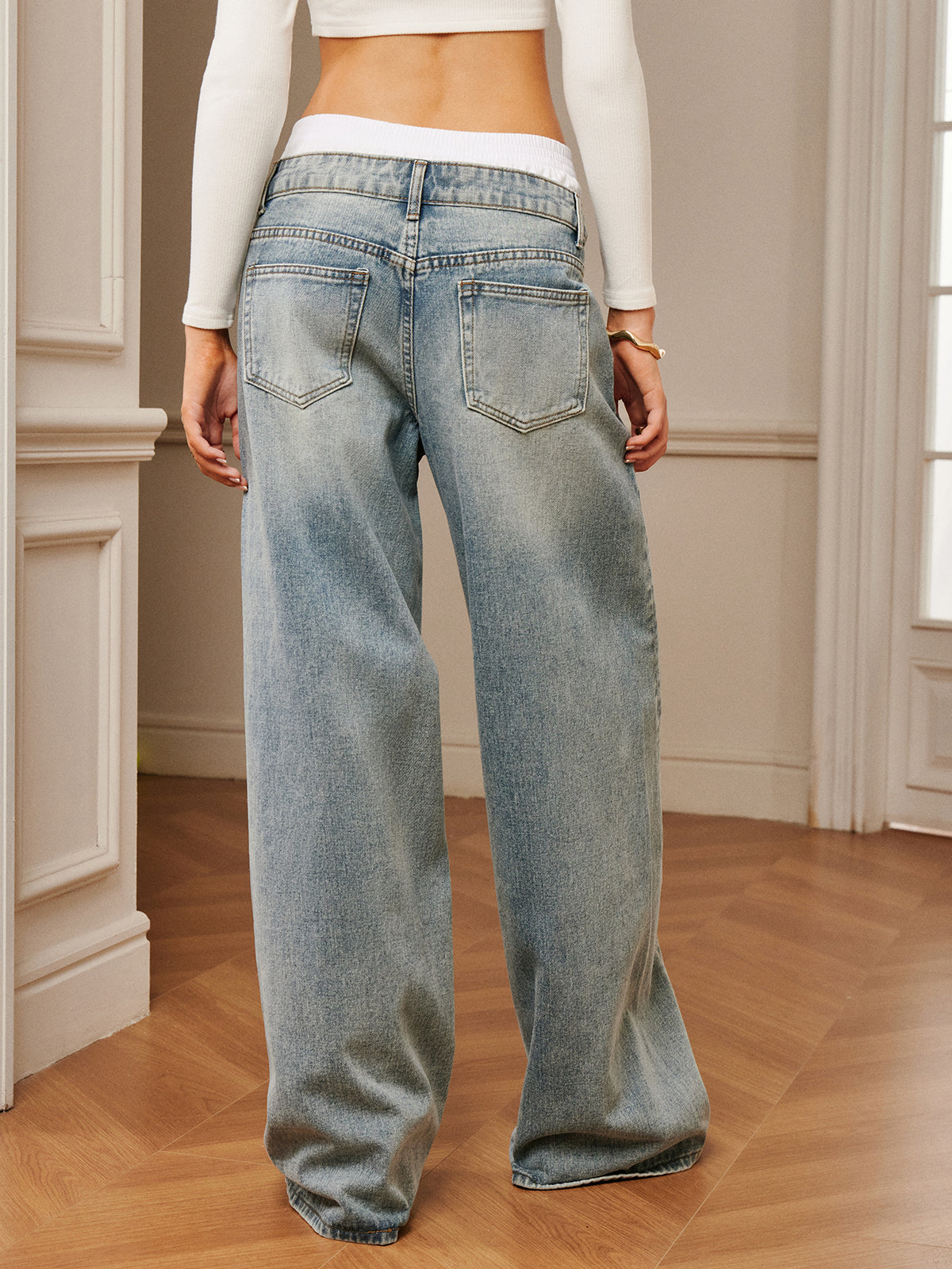 Light Blue Wide-Leg Jeans