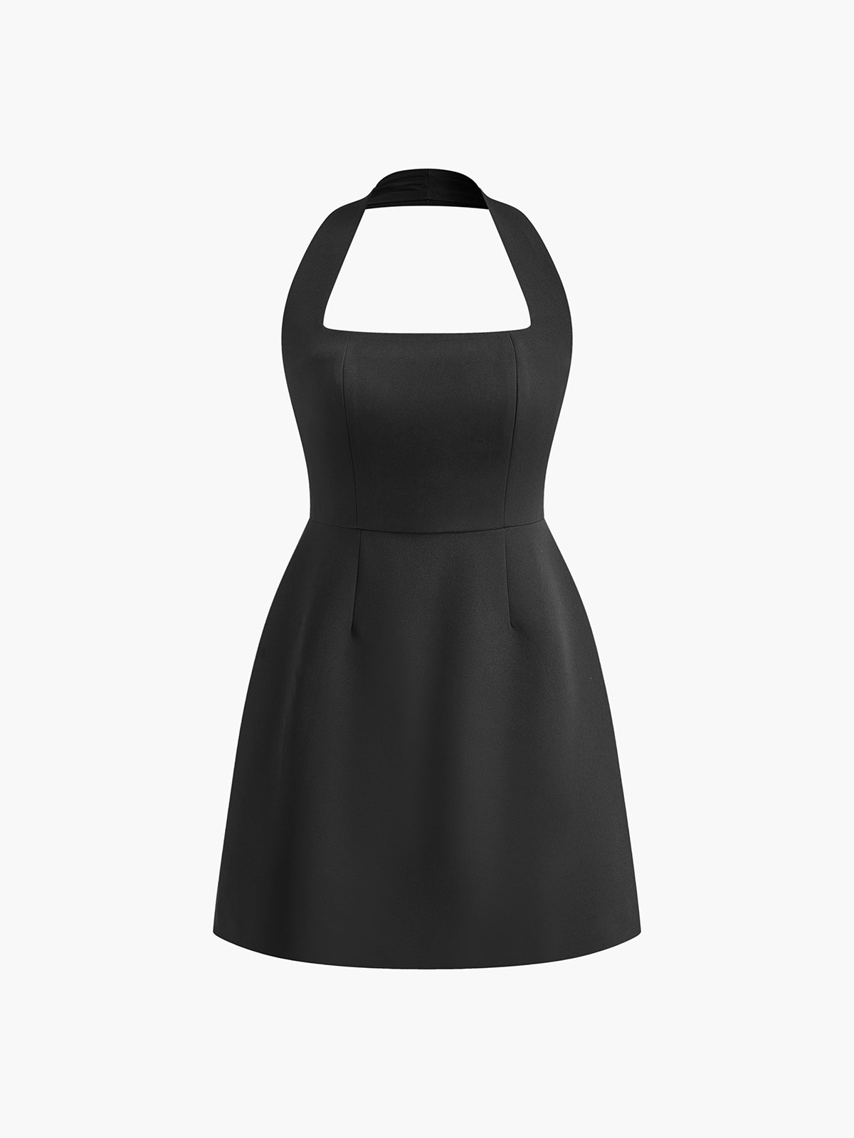Sleeveless Halter A-Line Mini Dress