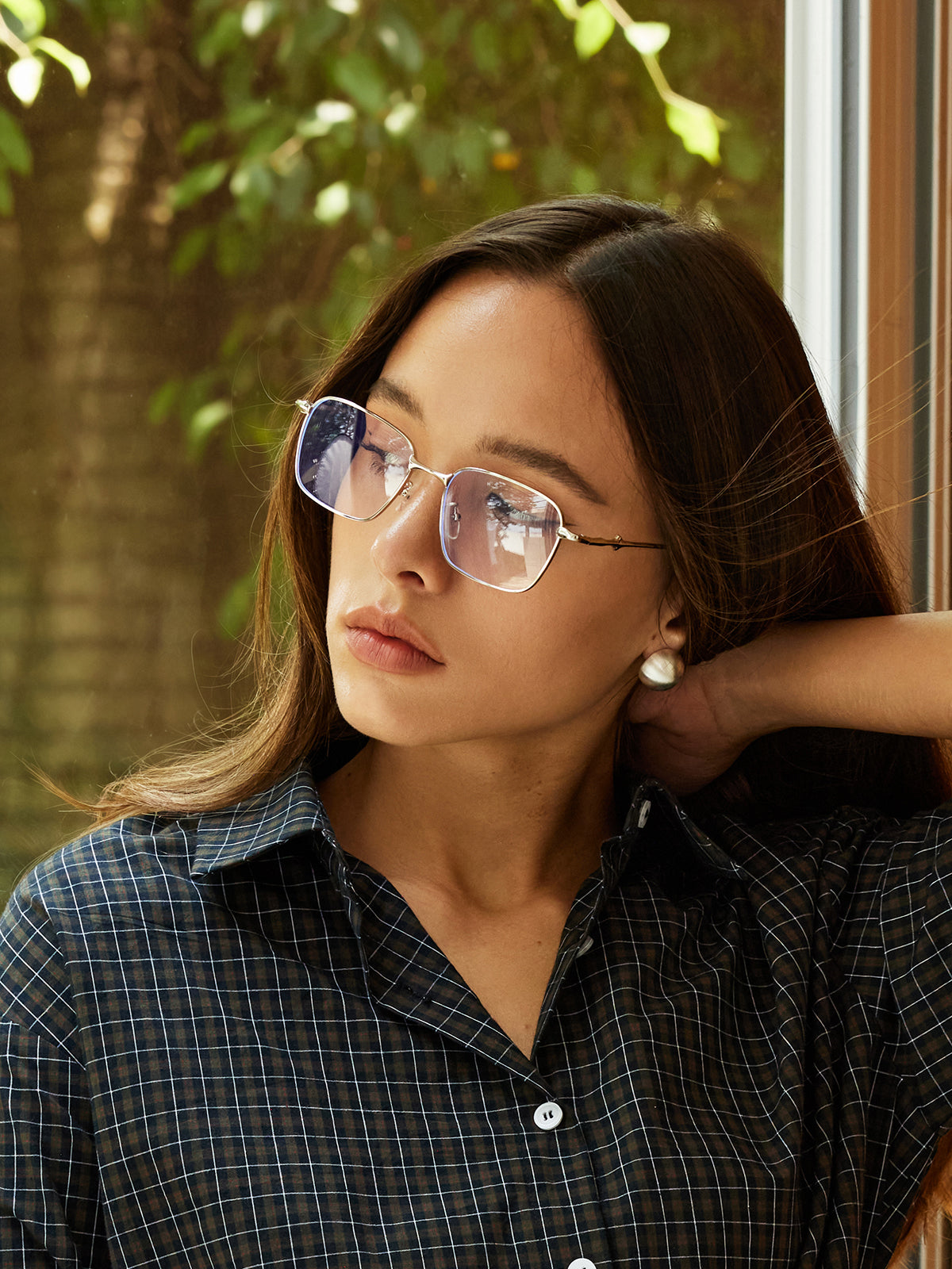 Silver Rectangular Eyeglasses
