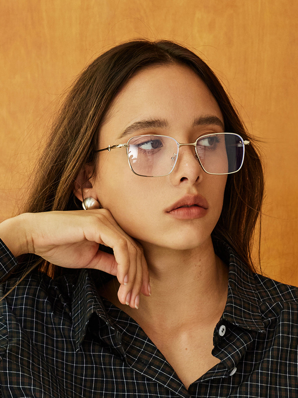 Silver Rectangular Eyeglasses