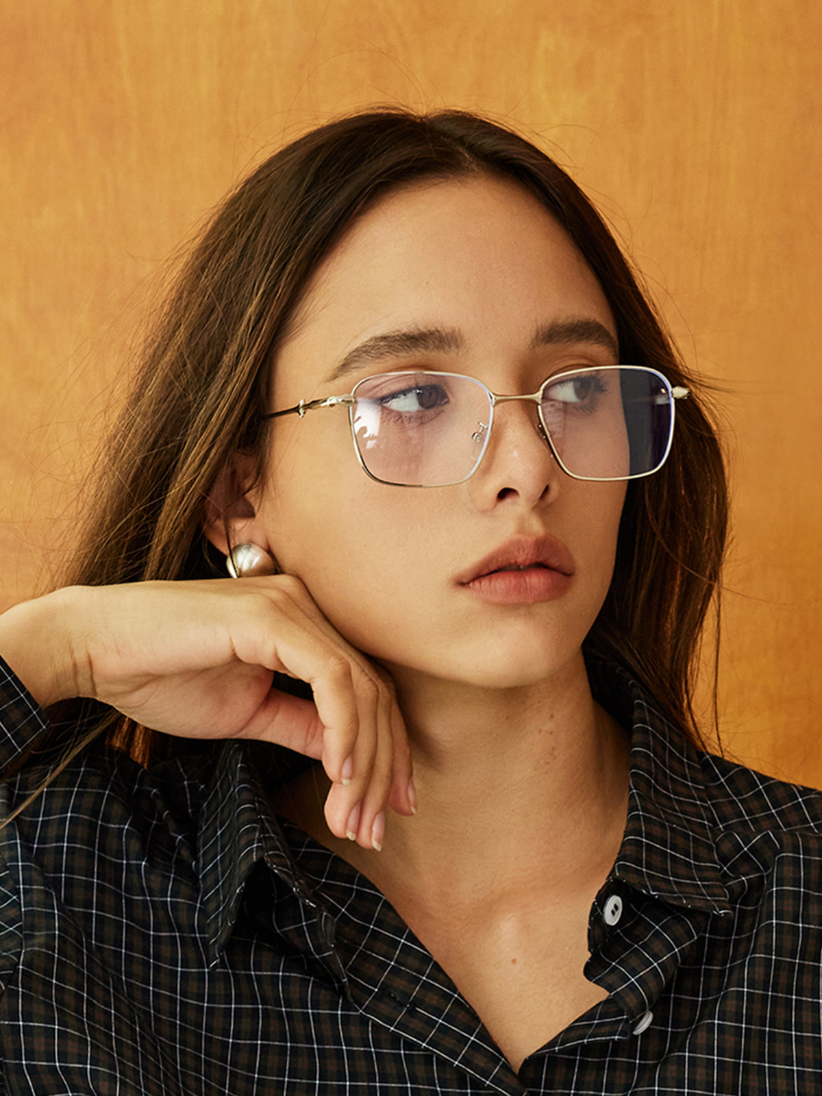 Silver Rectangular Eyeglasses