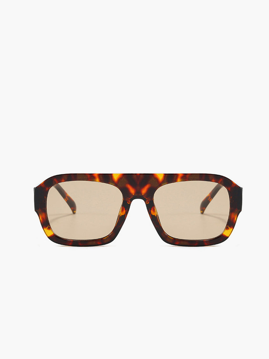 Leopard Print Rectangular Sunglasses