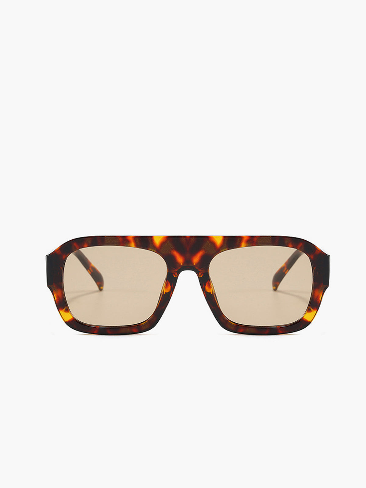 Leopard Print Rectangular Sunglasses