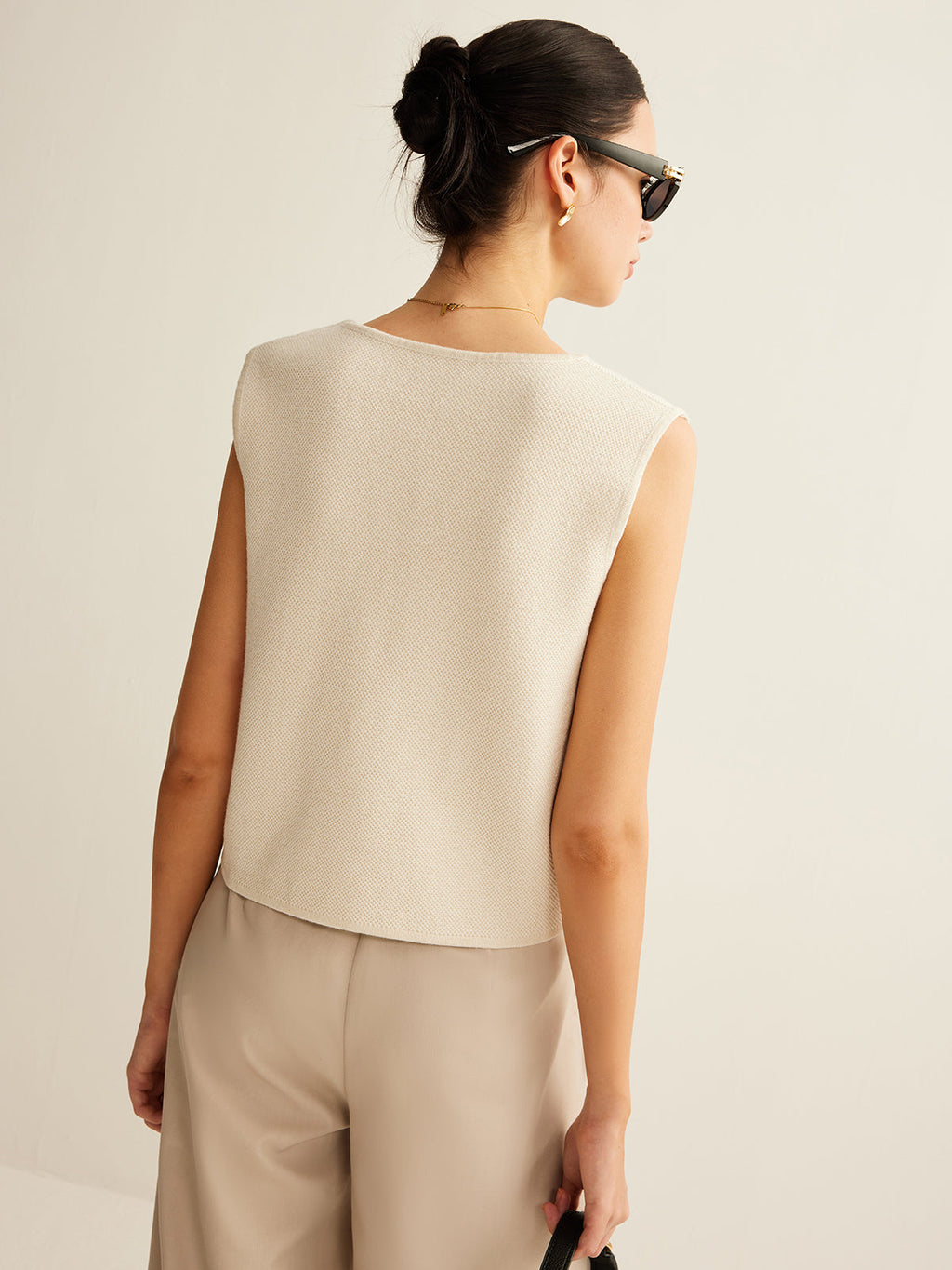Asymmetrical Button Vest Top
