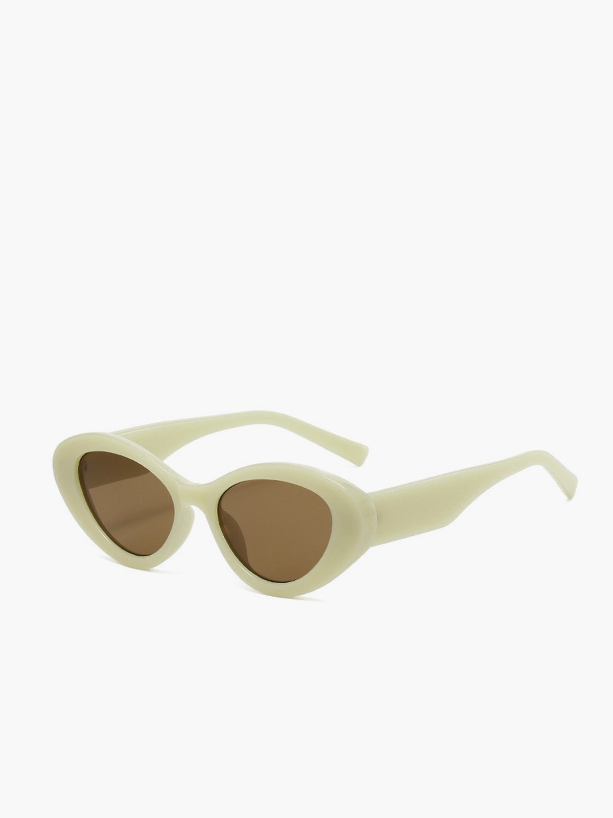 Cream Vintage Cat-Eye Sunglasses
