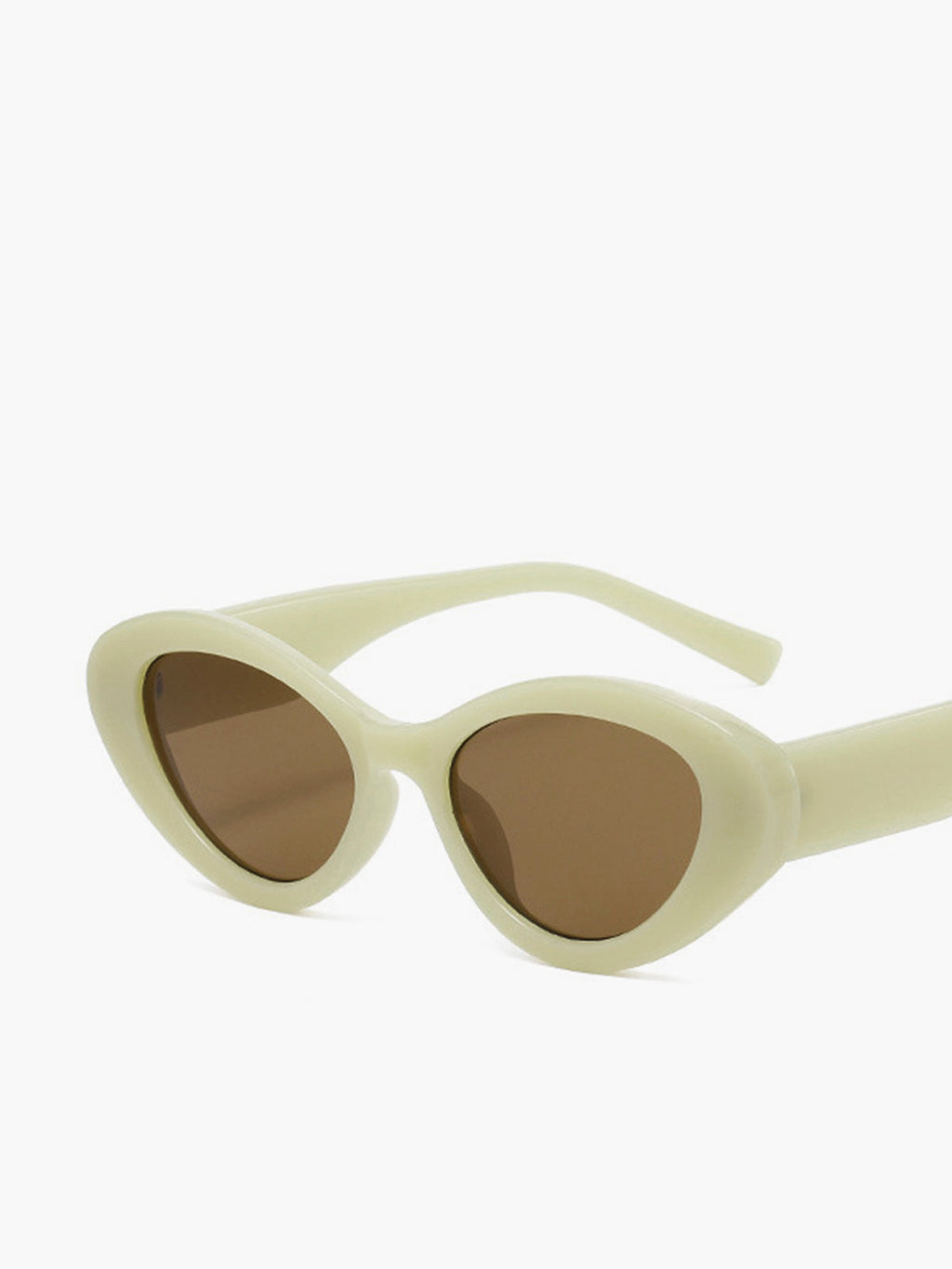 Cream Vintage Cat-Eye Sunglasses