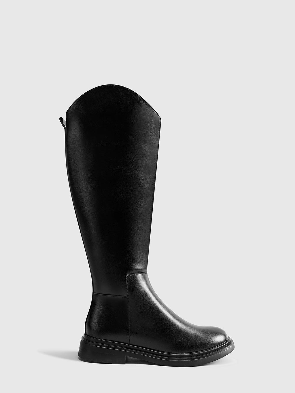 Chic Black Block Heel Knee High Boots