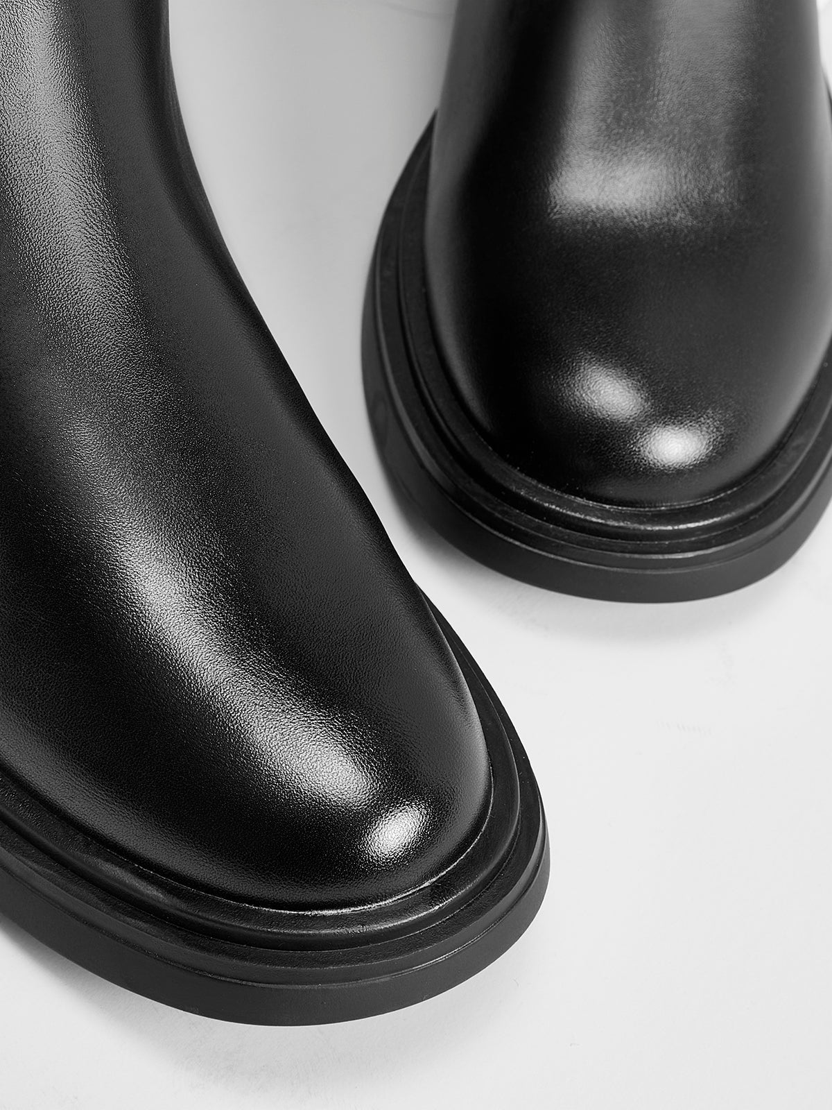 Chic Black Block Heel Knee High Boots