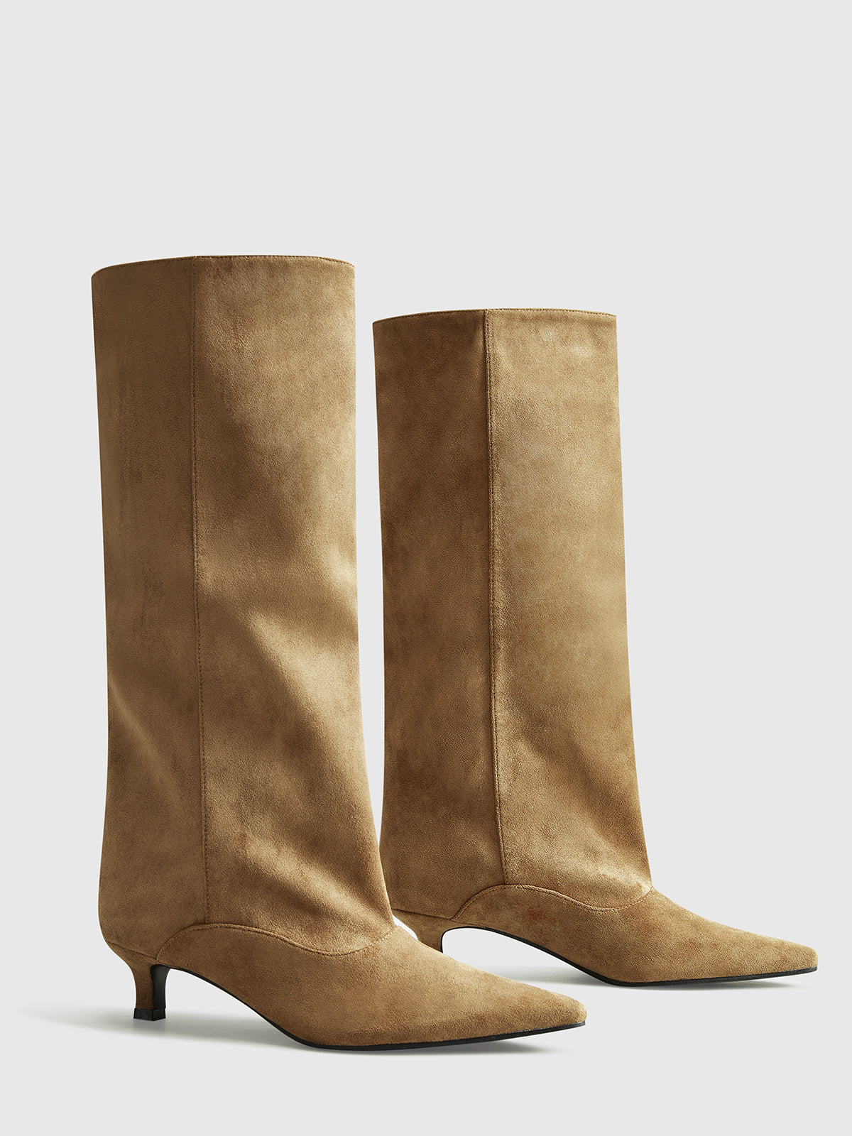 Knee-High Kitten Heel Boots