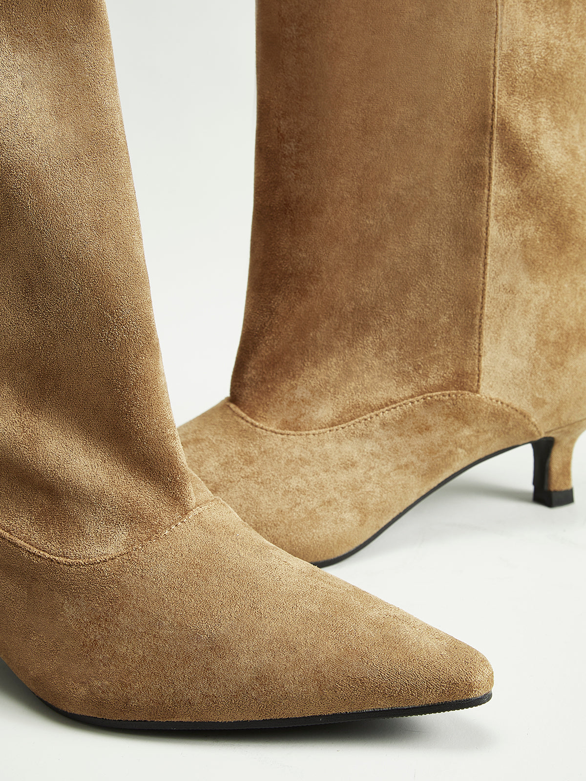 Knee-High Kitten Heel Boots