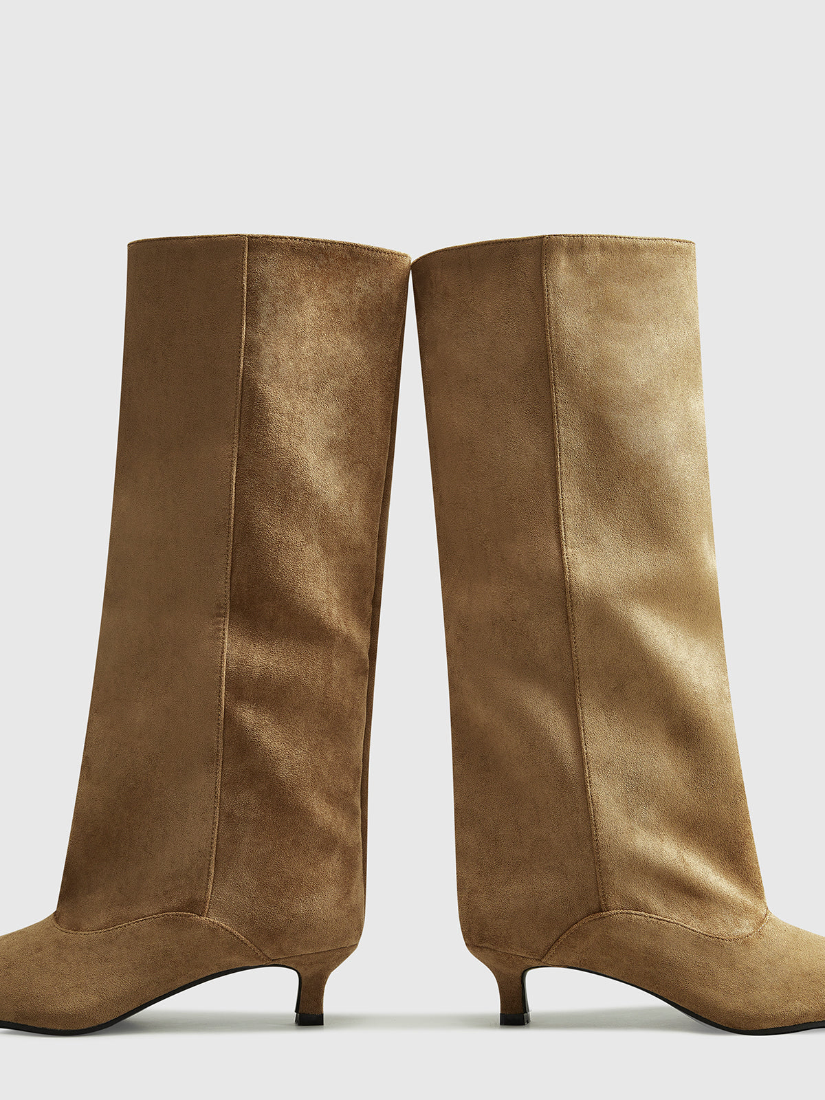 Knee-High Kitten Heel Boots