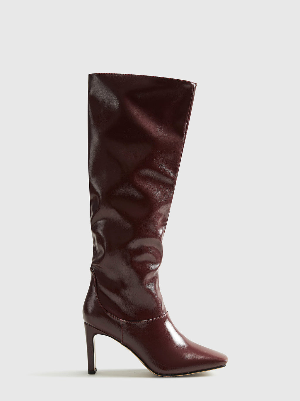 Square Toe High Heel Knee High Boots