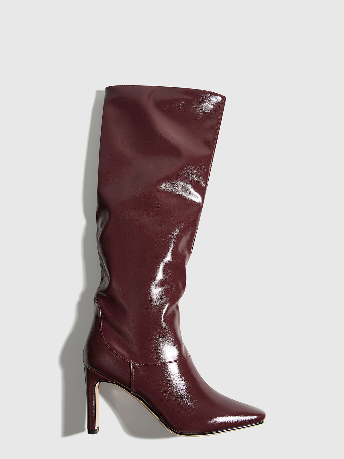Square Toe High Heel Knee High Boots