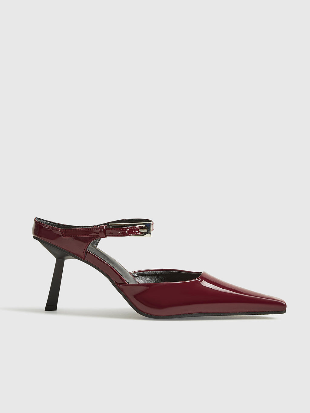 Burgundy Patent Slingback Heels
