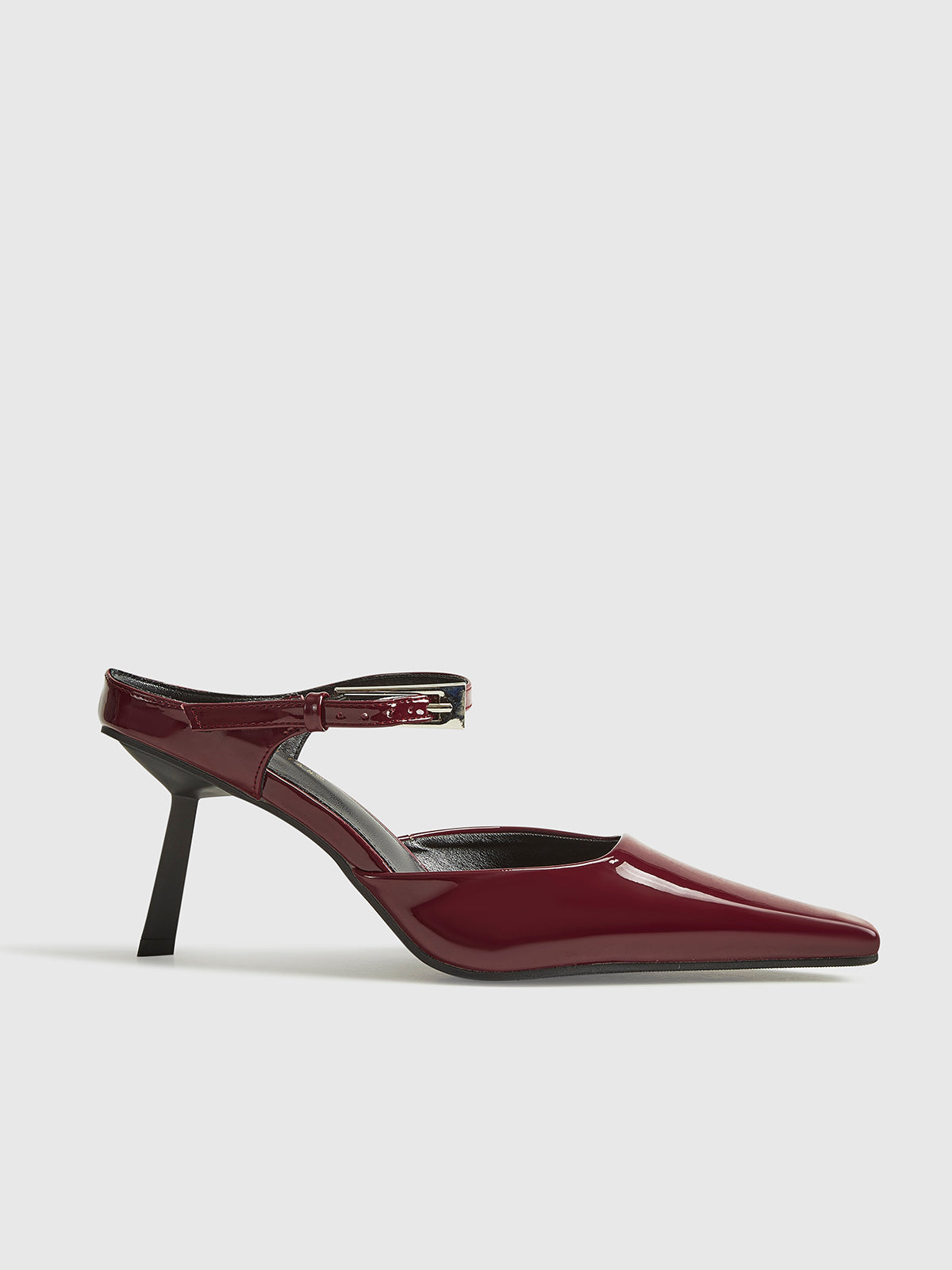 Burgundy Patent Slingback Heels