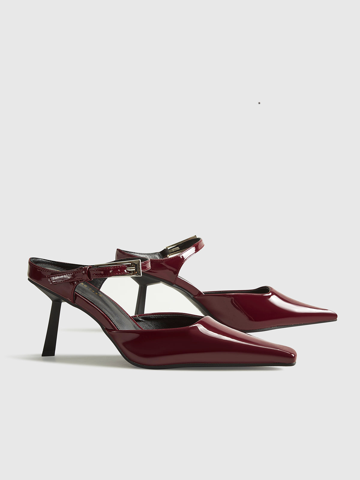 Burgundy Patent Slingback Heels
