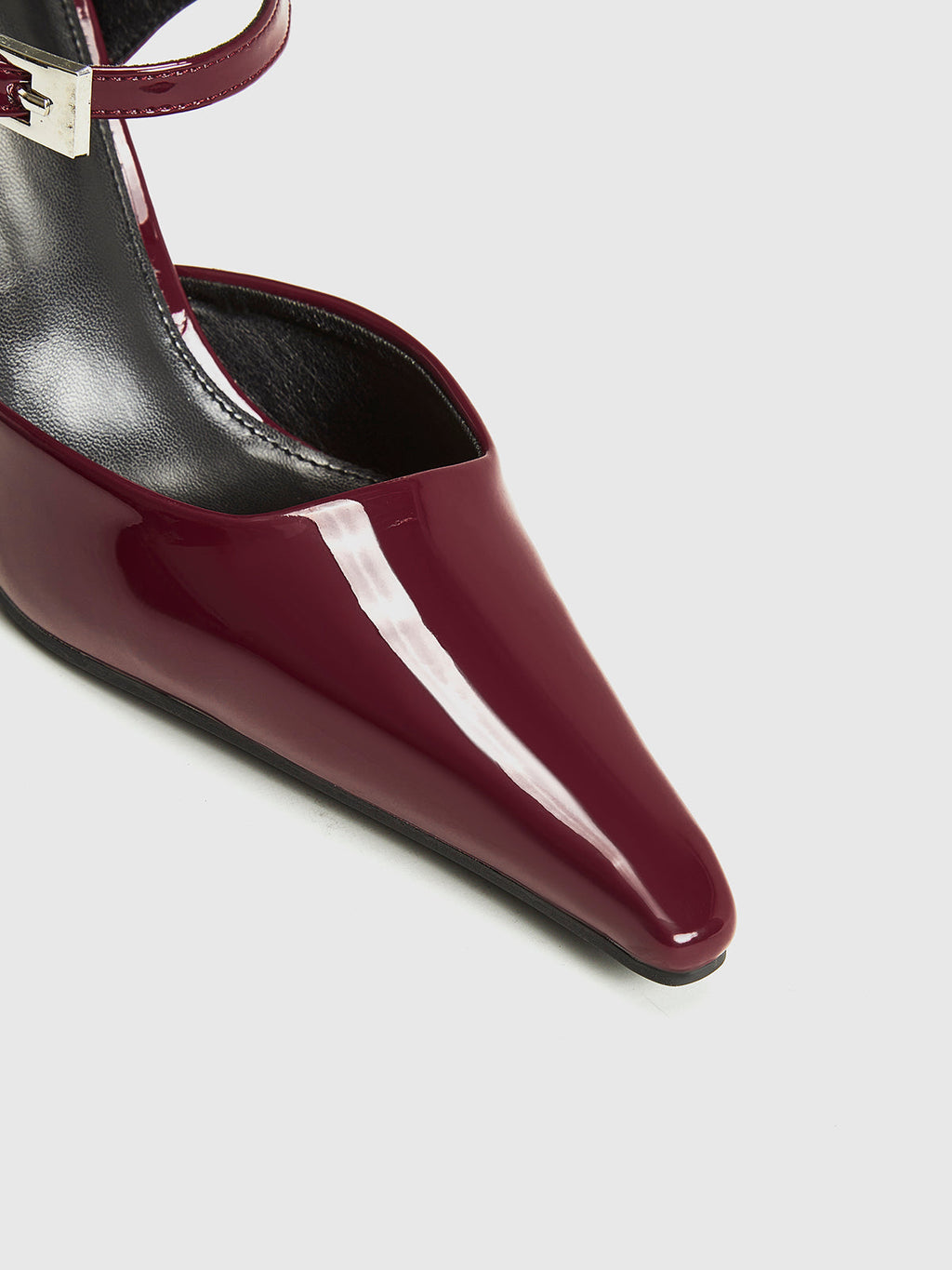 Burgundy Patent Slingback Heels