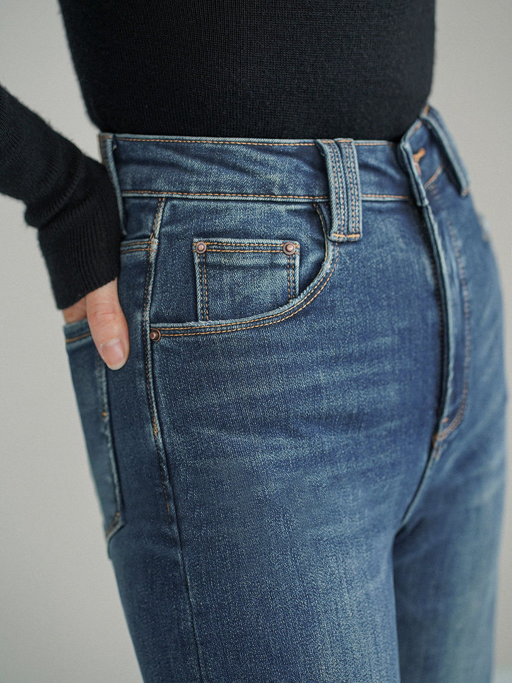 Stretch Mid-Waist Bootcut Jeans