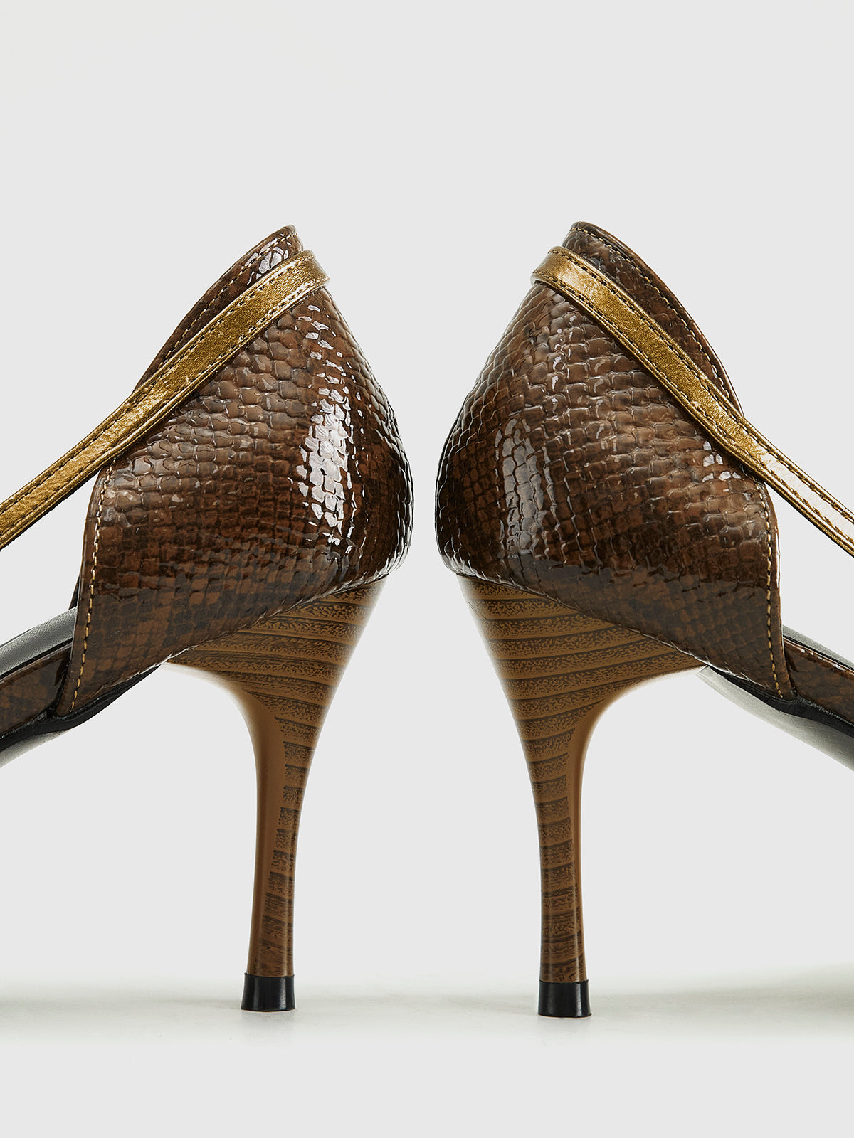 Snake Print Buckle Heels