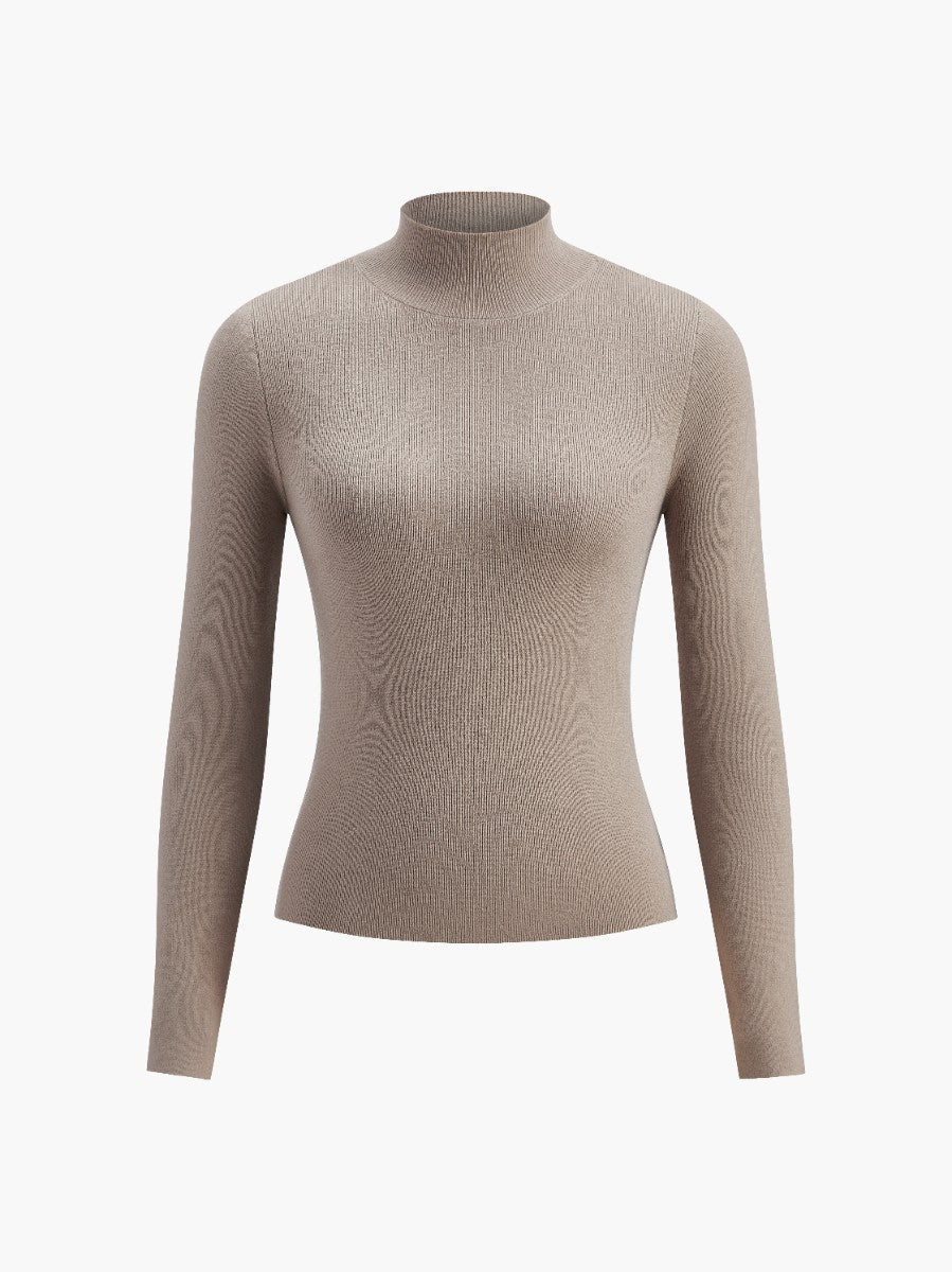 Ribbed Turtleneck Blouse