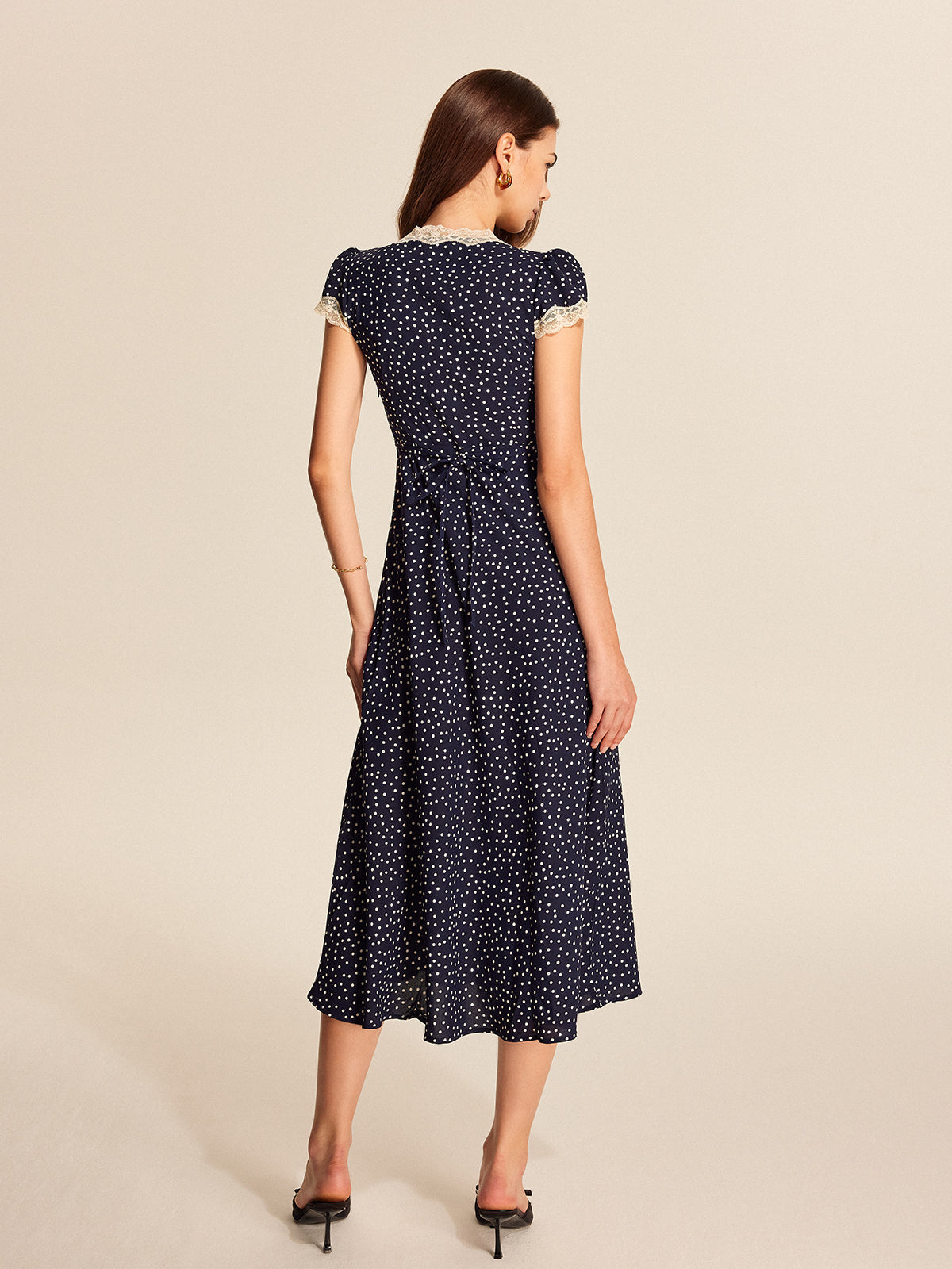 Polka Dot Lace Midi Dress