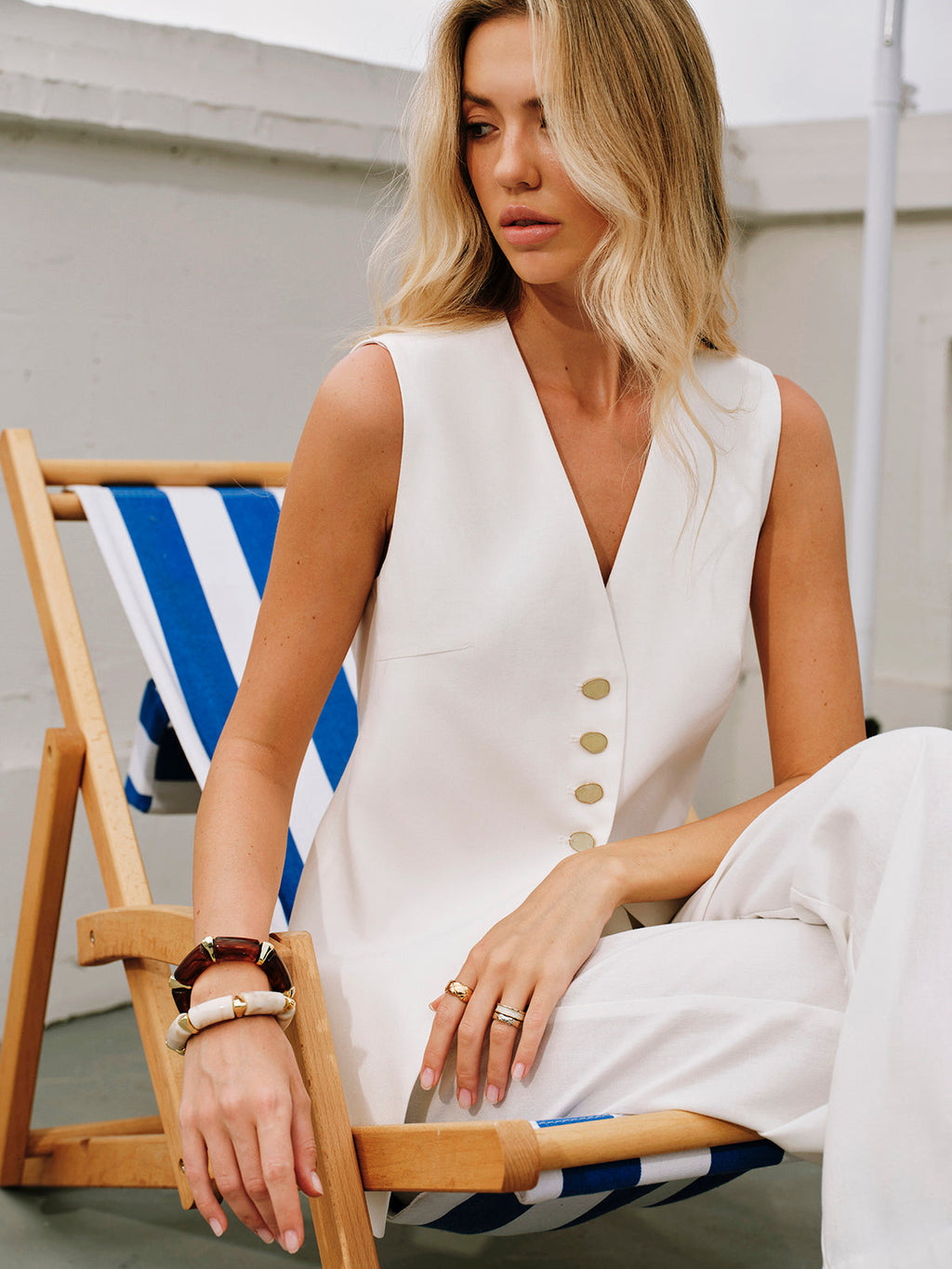 Sleeveless Button Vest Top