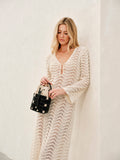 Sheer Knit Maxi Dress Cover Up