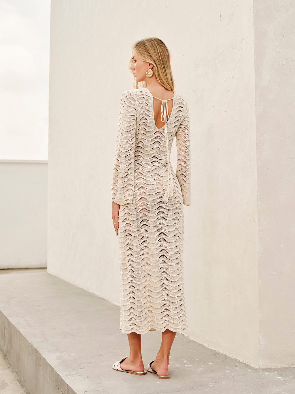 Sheer Knit Maxi Dress Cover Up