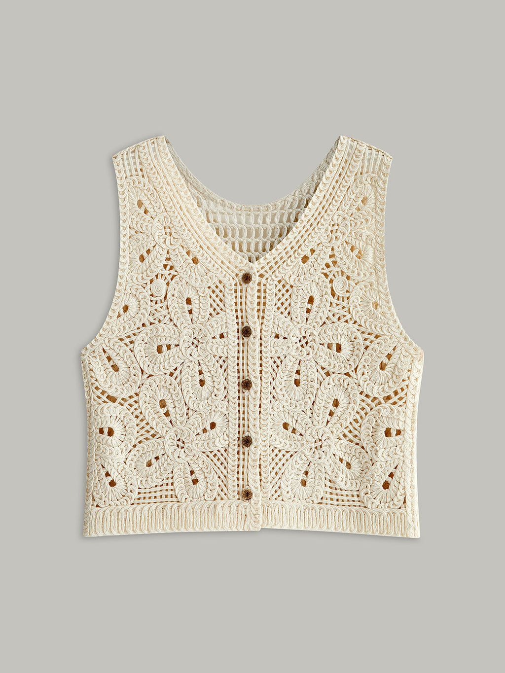 Sleeveless Crochet Knit Vest