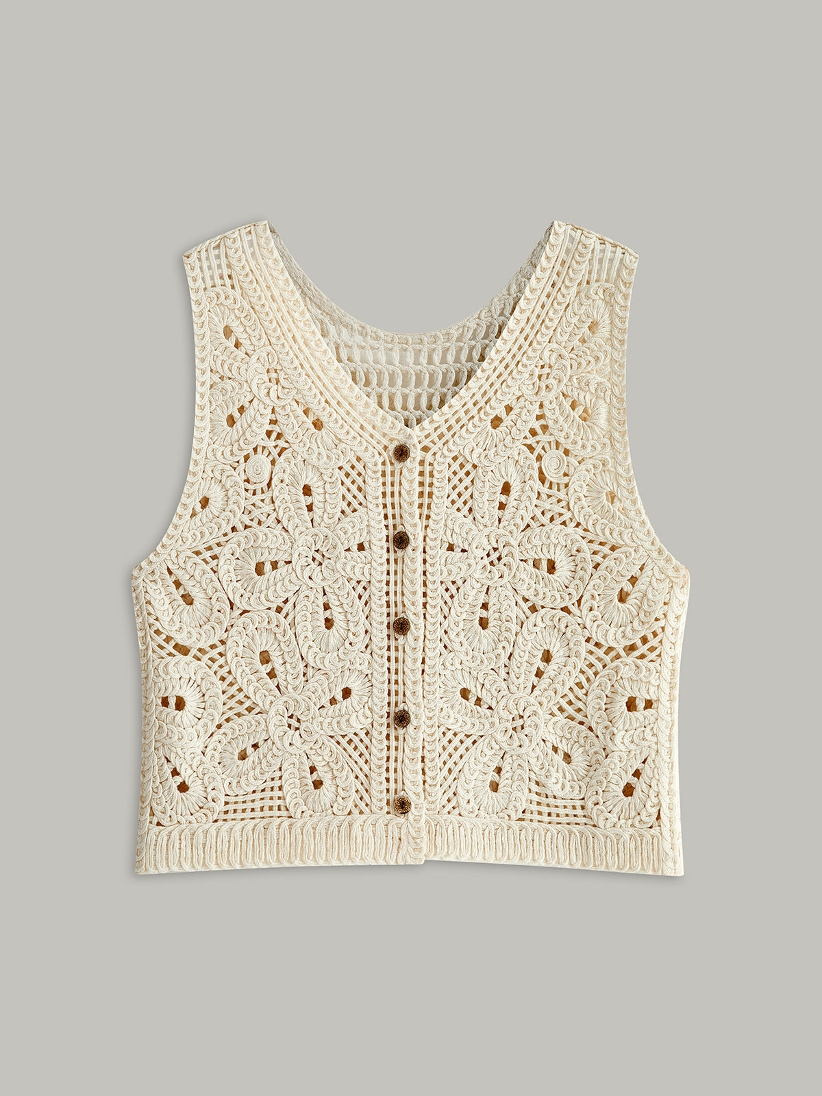 Sleeveless Crochet Knit Vest