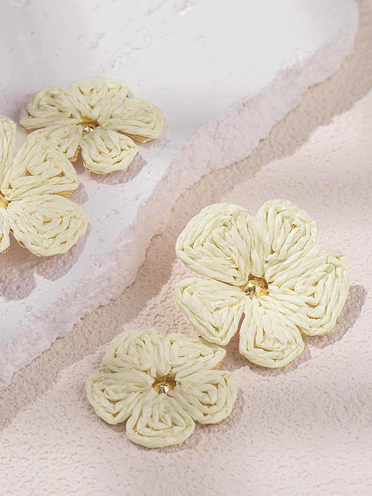Summer Raffia Floral Drop Earrings