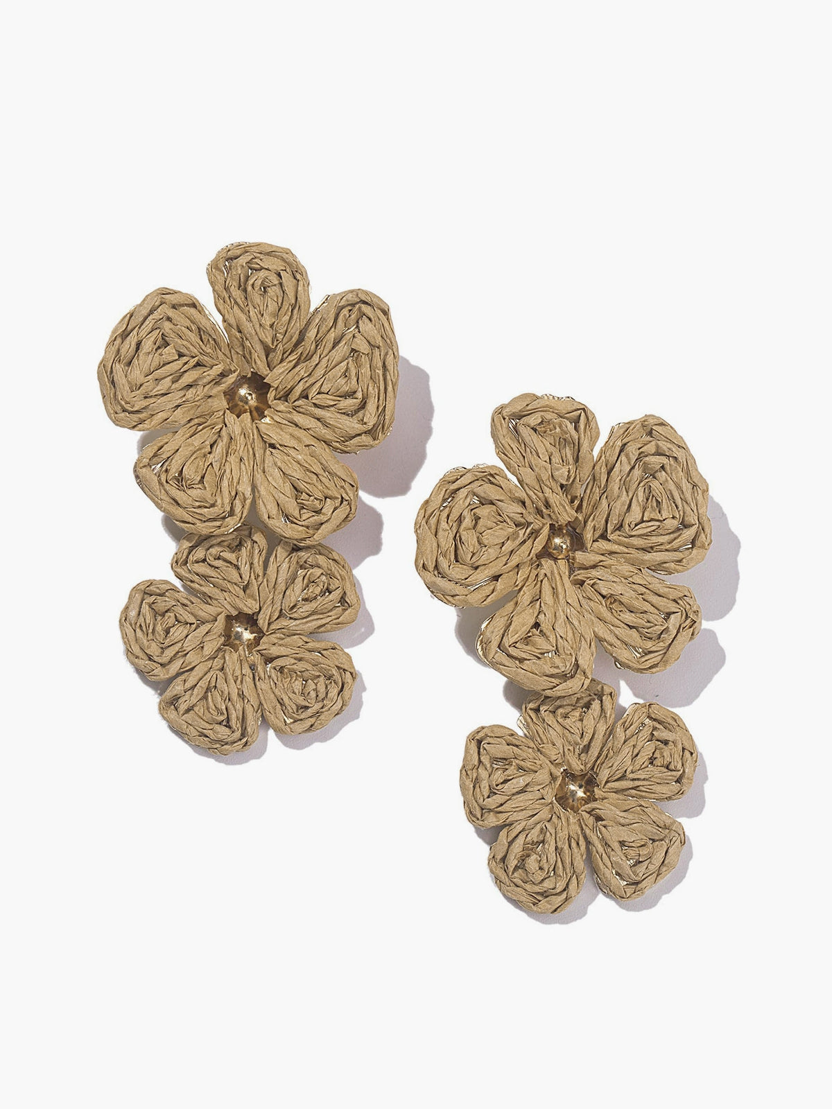 Summer Raffia Floral Drop Earrings