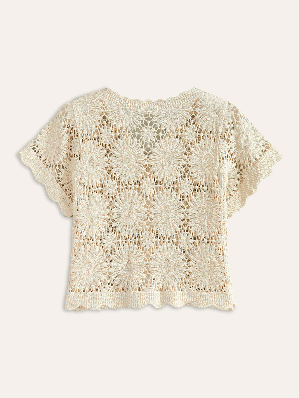 Floral Crochet Knit Cardigan
