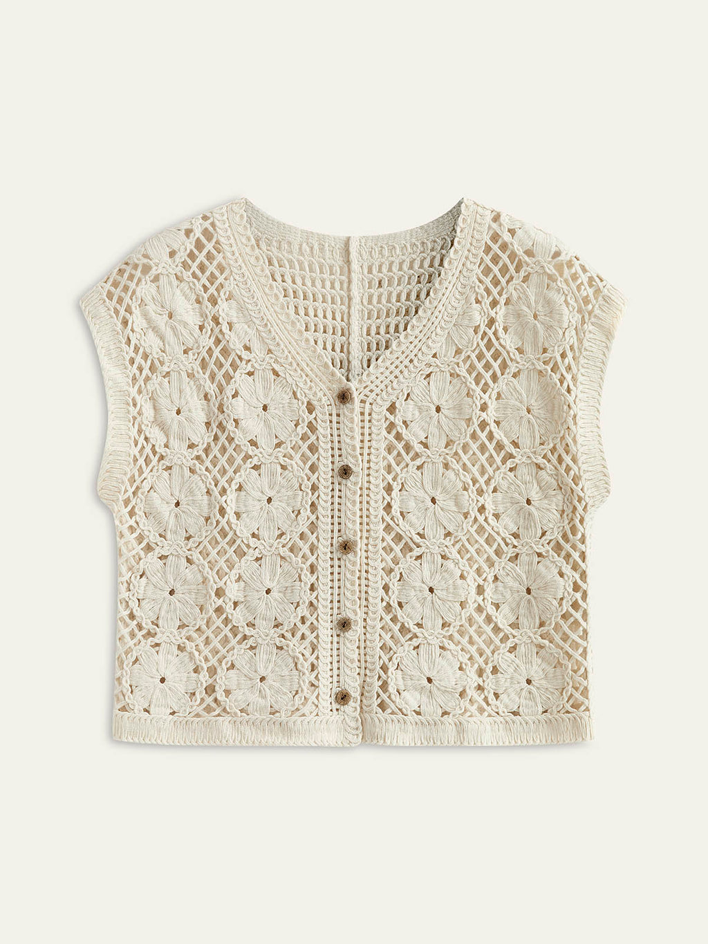 Jacquard Knit Short Sleeve Top