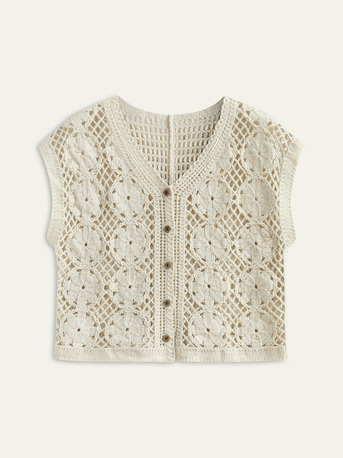 Jacquard Knit Short Sleeve Top