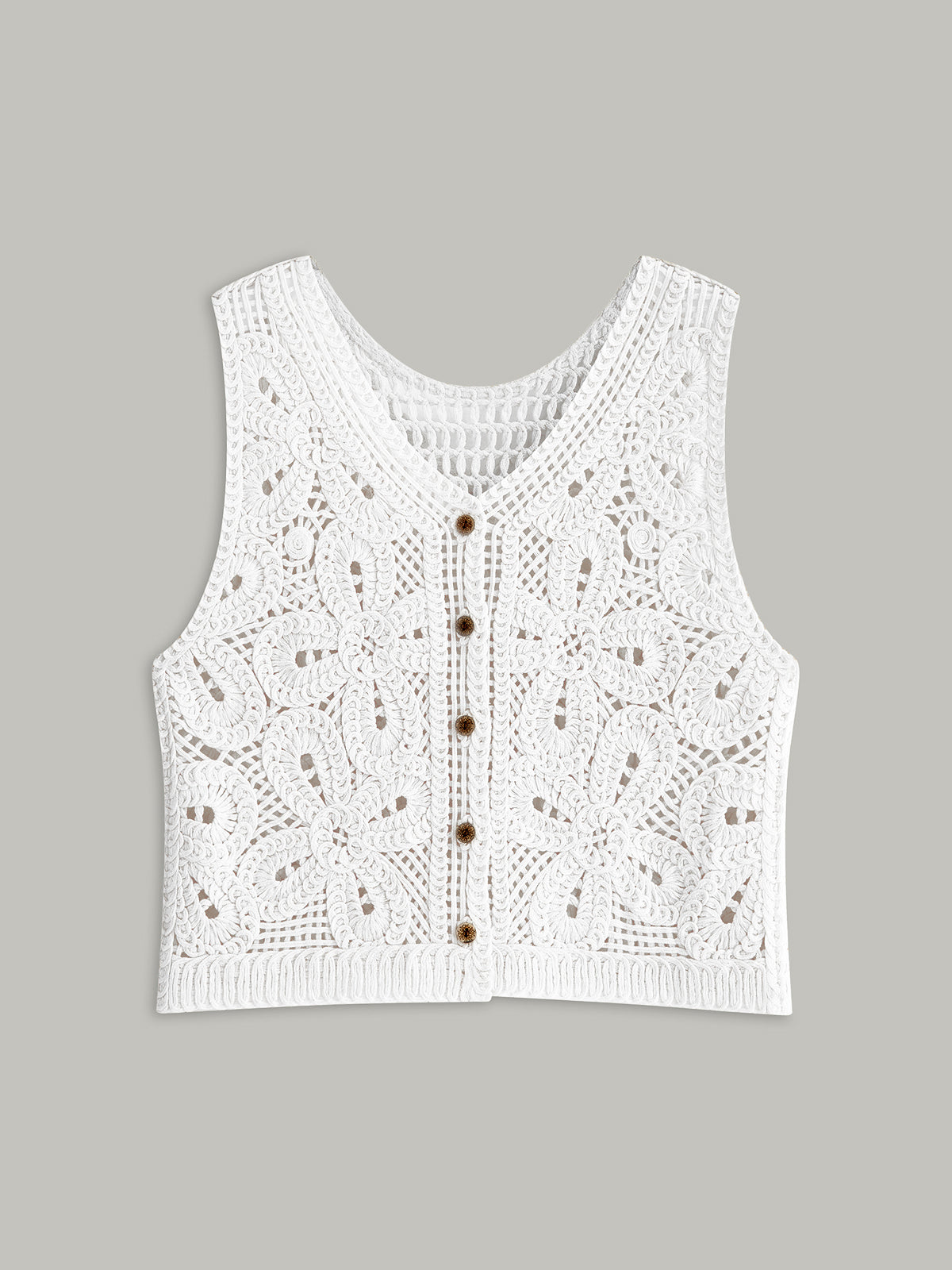 Sleeveless Crochet Knit Vest