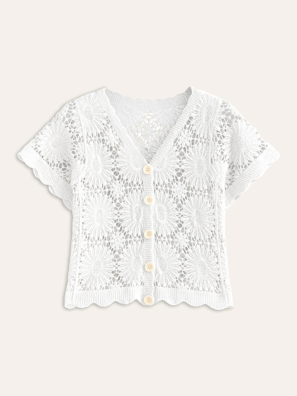 Floral Crochet Knit Cardigan