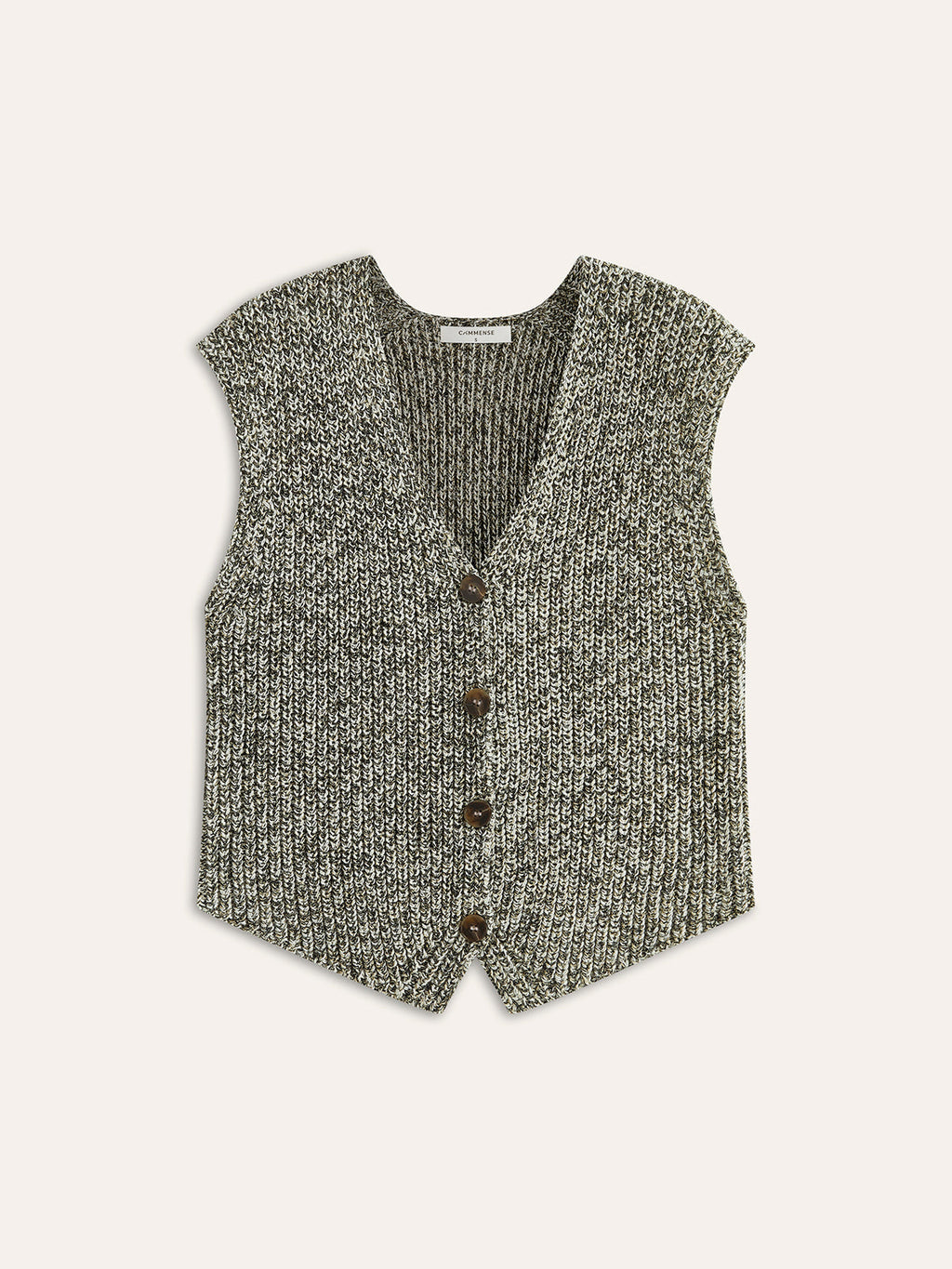 Textured Button Knit Vest