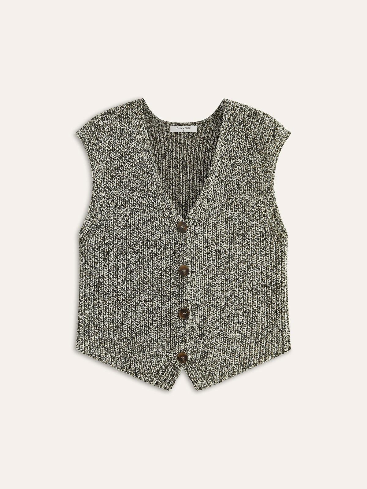 Textured Button Knit Vest