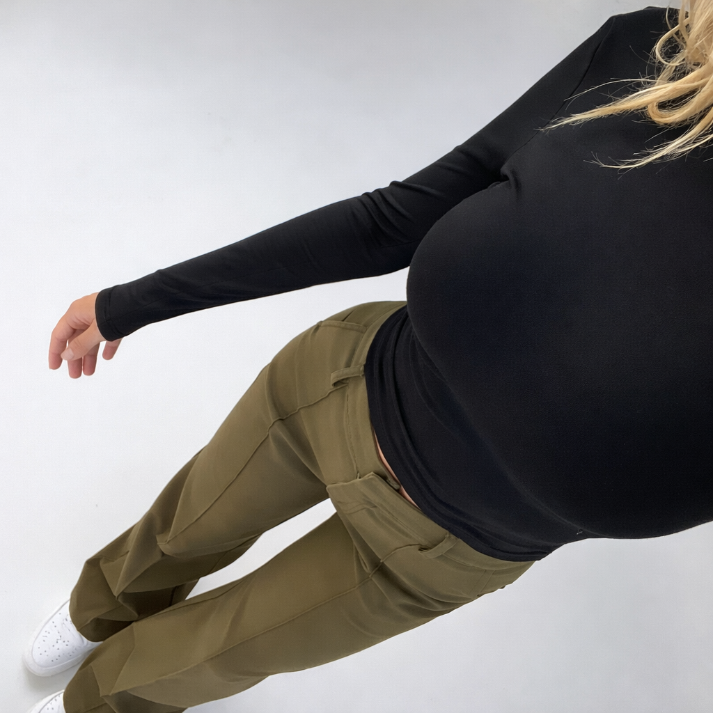 High-Waist Straight Leg Trousers