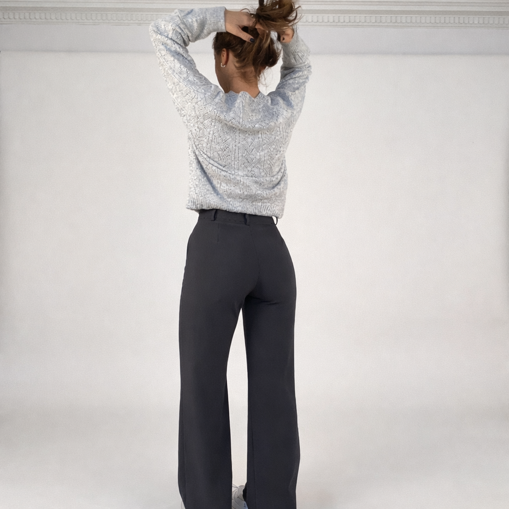 High-Waist Straight Leg Trousers