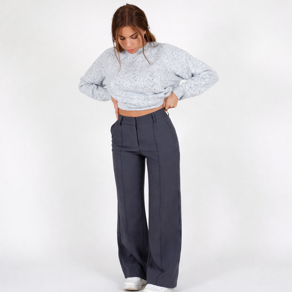High-Waist Straight Leg Trousers