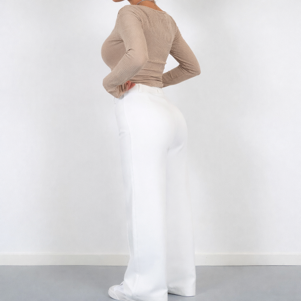 High-Waist Straight Leg Trousers