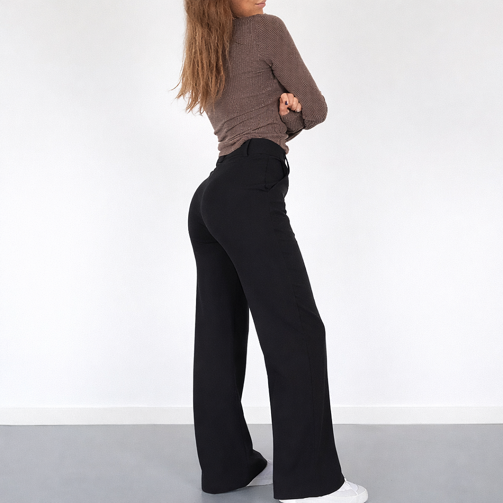 High-Waist Straight Leg Trousers